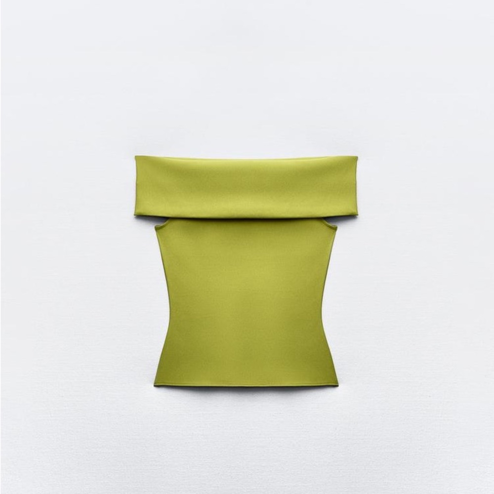 Zara Olive Green Off-Shoulder Skirt Set - Picture 6 of 11